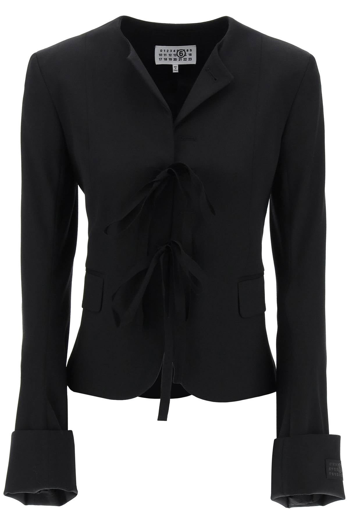 Mm6 Maison Margiela Single-Breasted Blazer With Round Neck