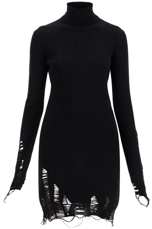 Mm6 Maison Margiela Destroyed Knit Mini Dress