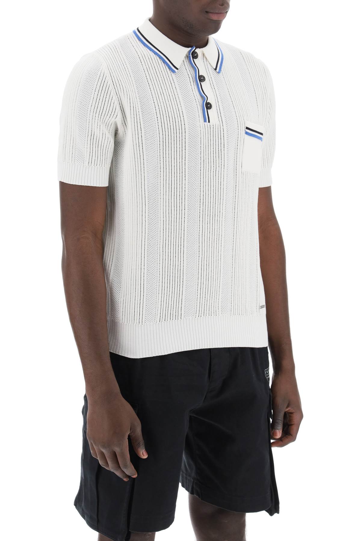 Dsquared2 Perforated Knit Polo Shirt