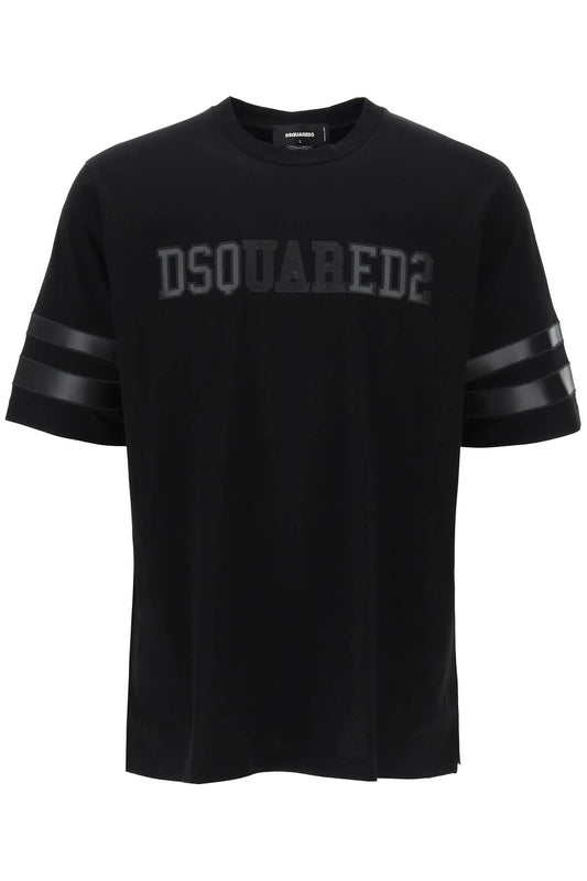 Dsquared2 T-Shirt With Faux Leather Inserts