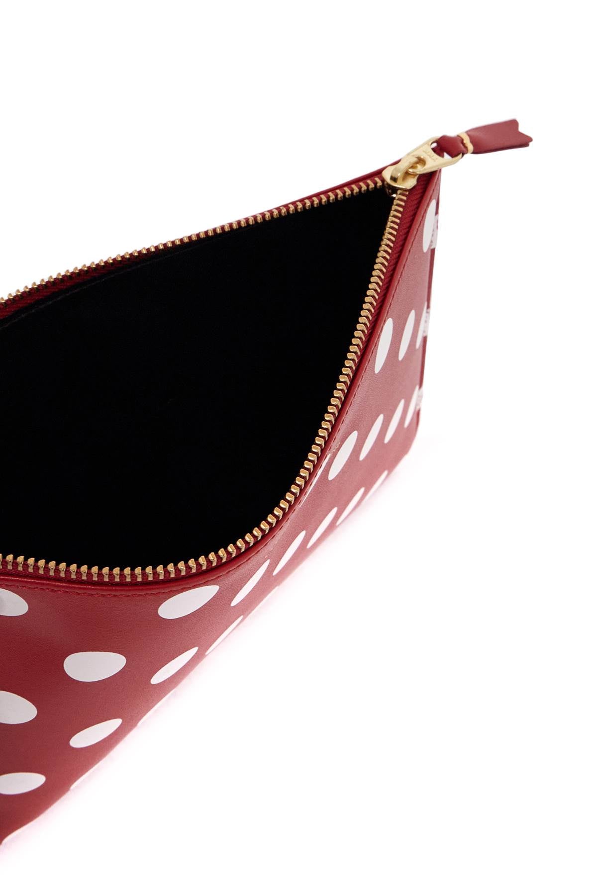 Comme Des Garcons Wallet Polka Dot Leather Pouch Bag