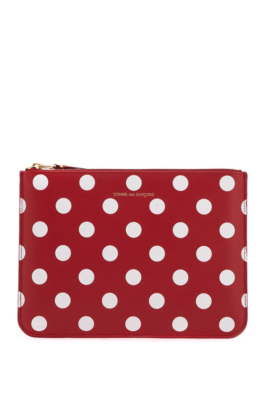 Comme Des Garcons Wallet Polka Dot Leather Pouch Bag