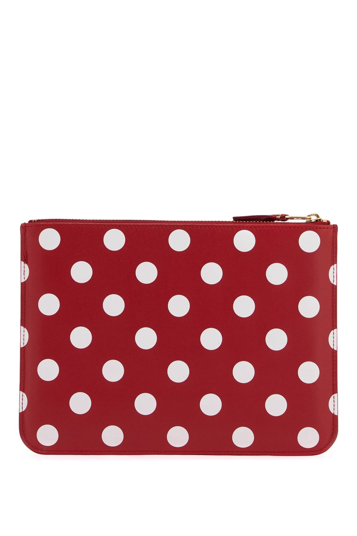 Comme Des Garcons Wallet Polka Dot Leather Pouch Bag