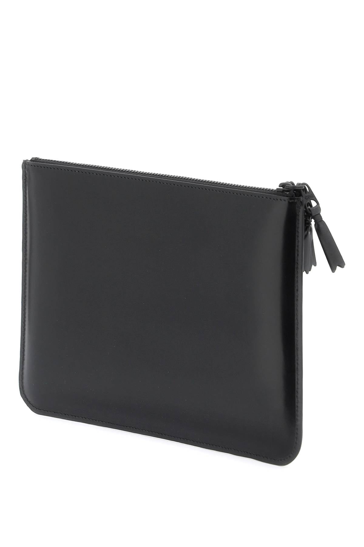 Comme Des Garcons Wallet Brushed Leather Multi-Zip Pouch With