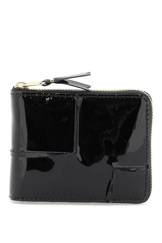 Comme Des Garcons Wallet Zip Around Patent Leather Wallet With Zipper