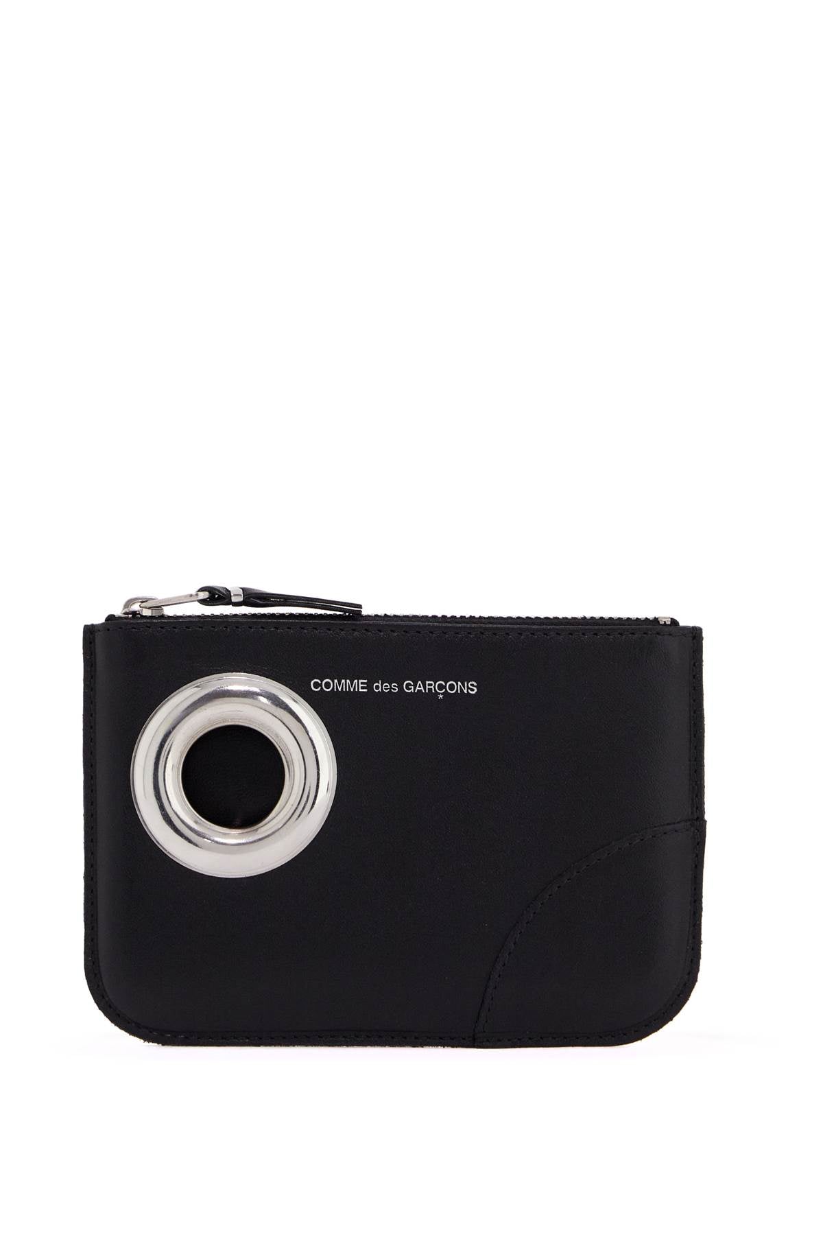 Comme Des Garcons Wallet Leather Pouch With Large Eyelet Detail