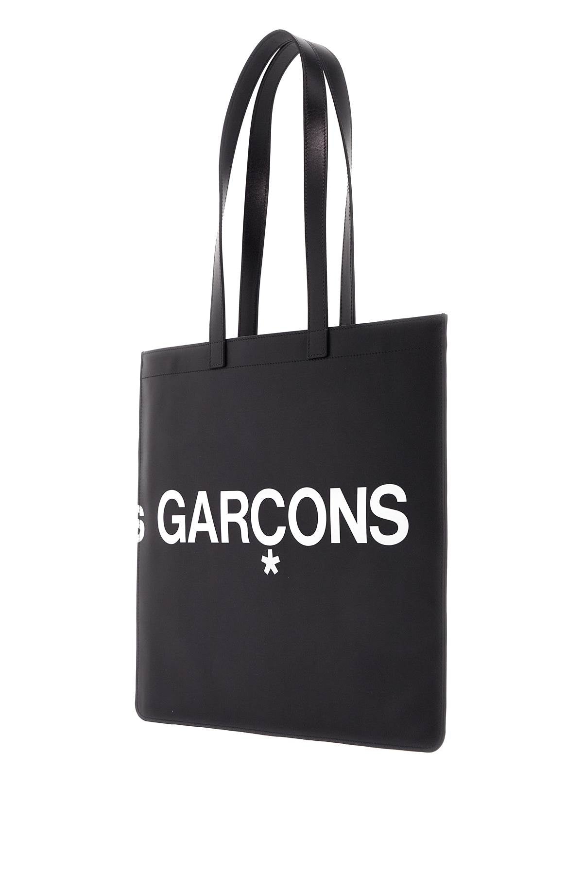 Comme Des Garcons Wallet Logo Leather Tote Bag