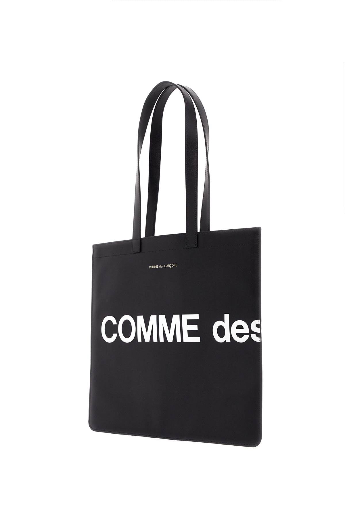 Comme Des Garcons Wallet Logo Leather Tote Bag