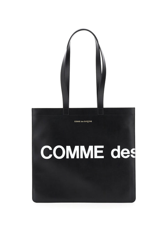 Comme Des Garcons Wallet Leather Tote Bag With Logo