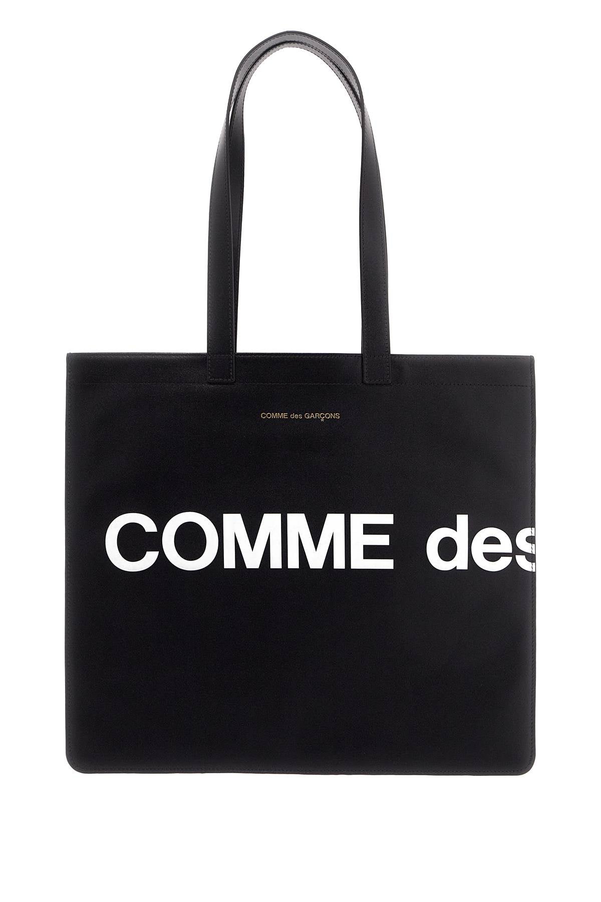 Comme Des Garcons Wallet Logo Leather Tote Bag