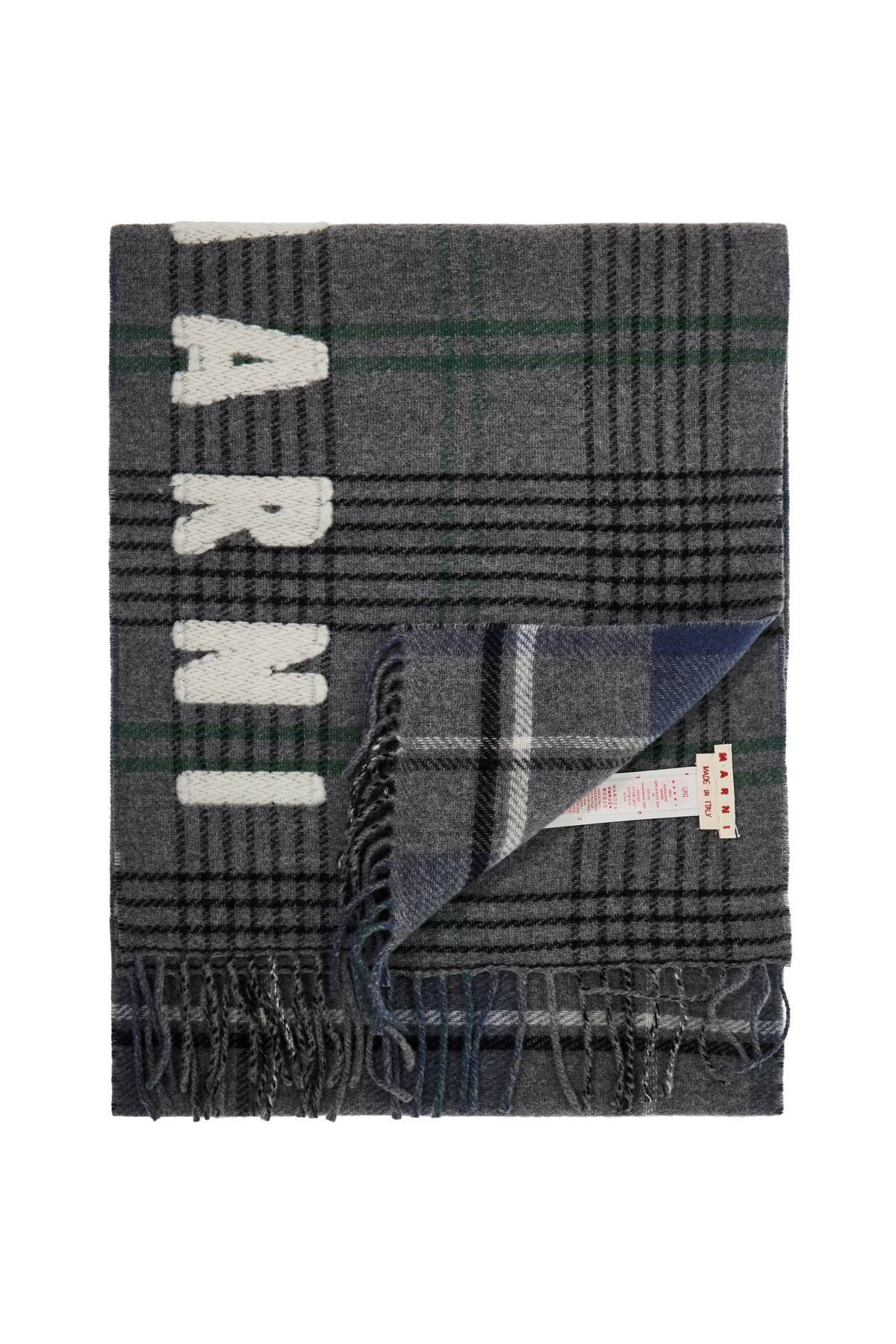 Marni Double Check Wool Scarf In 8