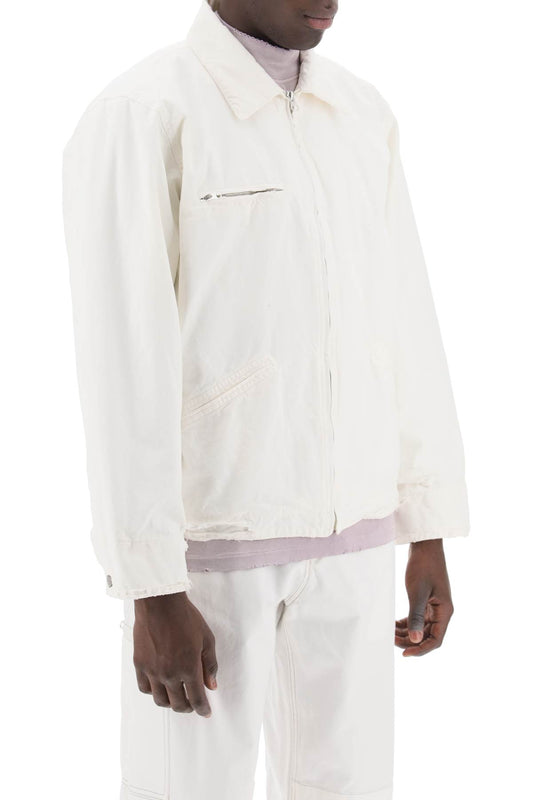 Mm6 Maison Margiela Distressed Cotton Canvas Jacket