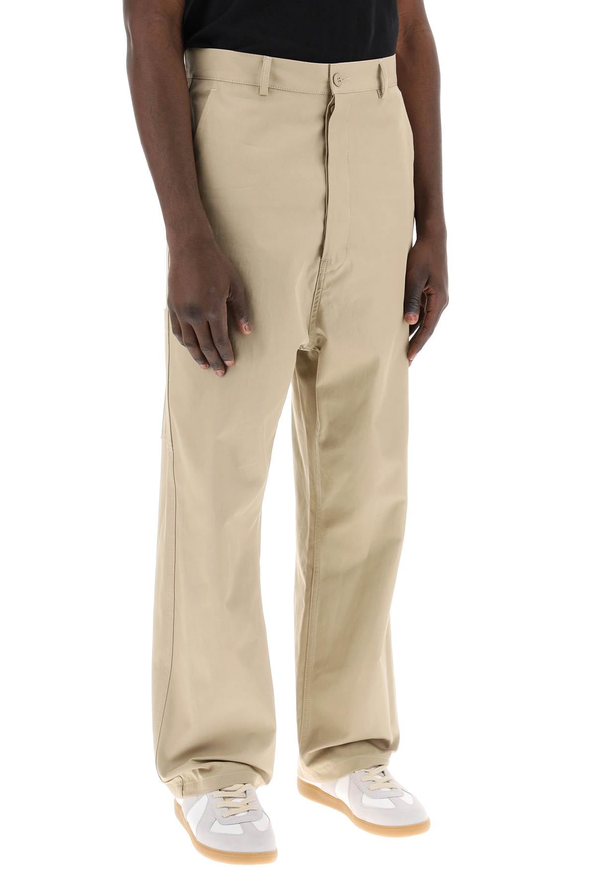 Mm6 Maison Margiela Loose Straight Leg Pants With A