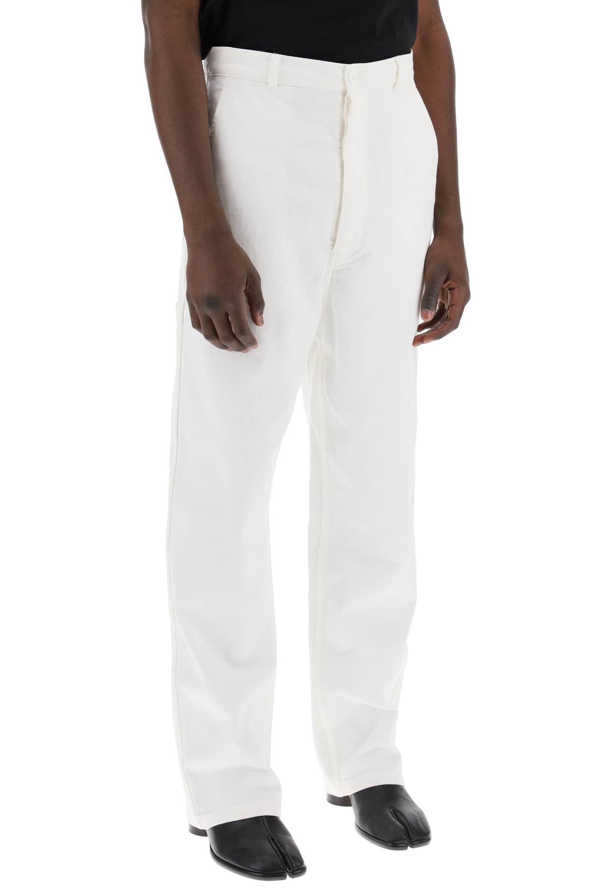 Mm6 Maison Margiela Cotton Bull Pants In Eight Words