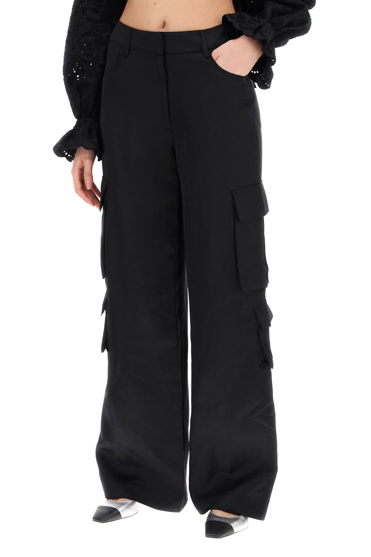 Self Portrait Satin Cargo Pants For Men