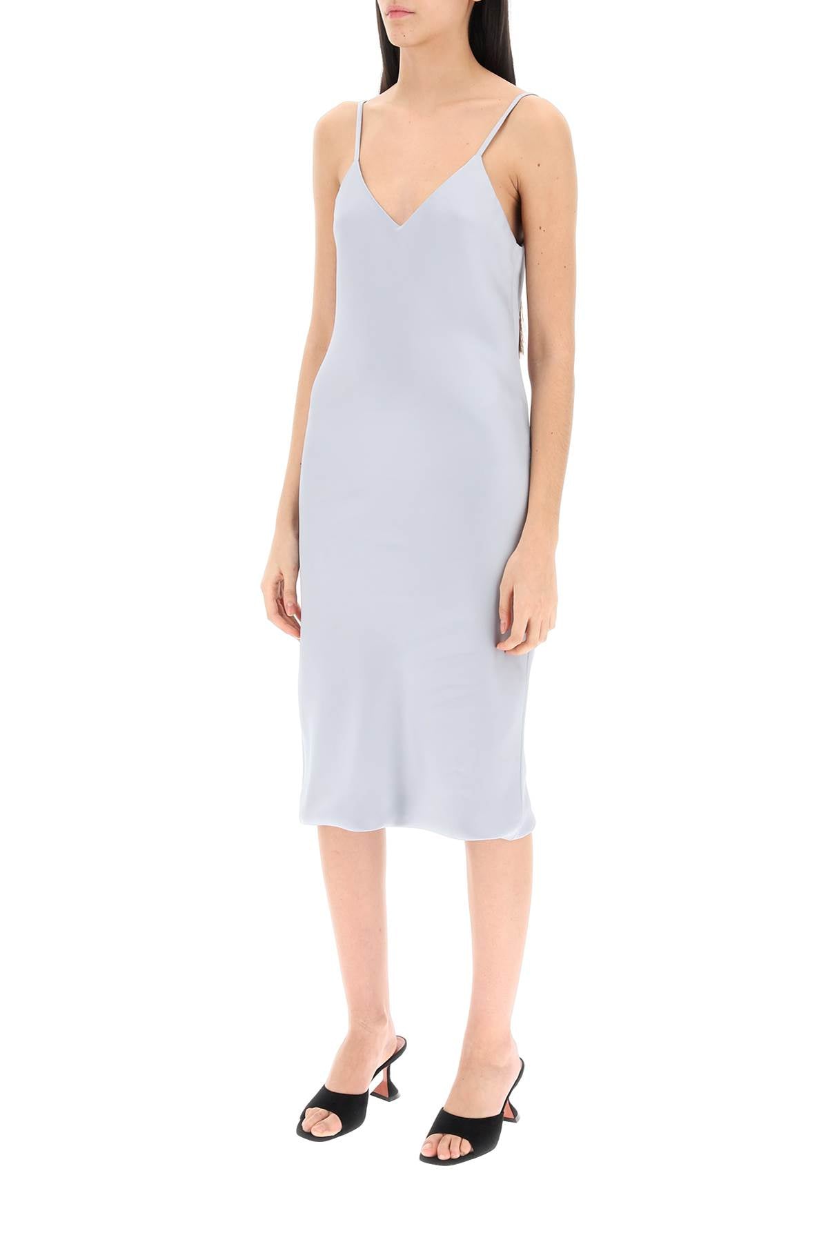 Norma Kamali Crepe Satin Slip Dress