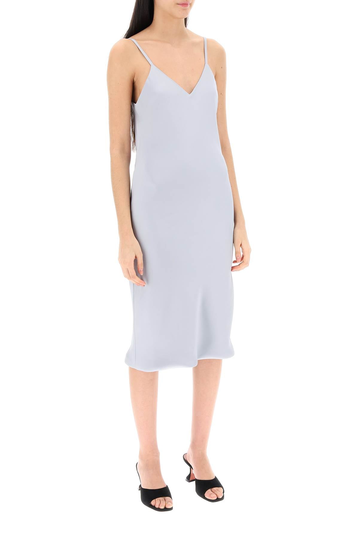 Norma Kamali Crepe Satin Slip Dress