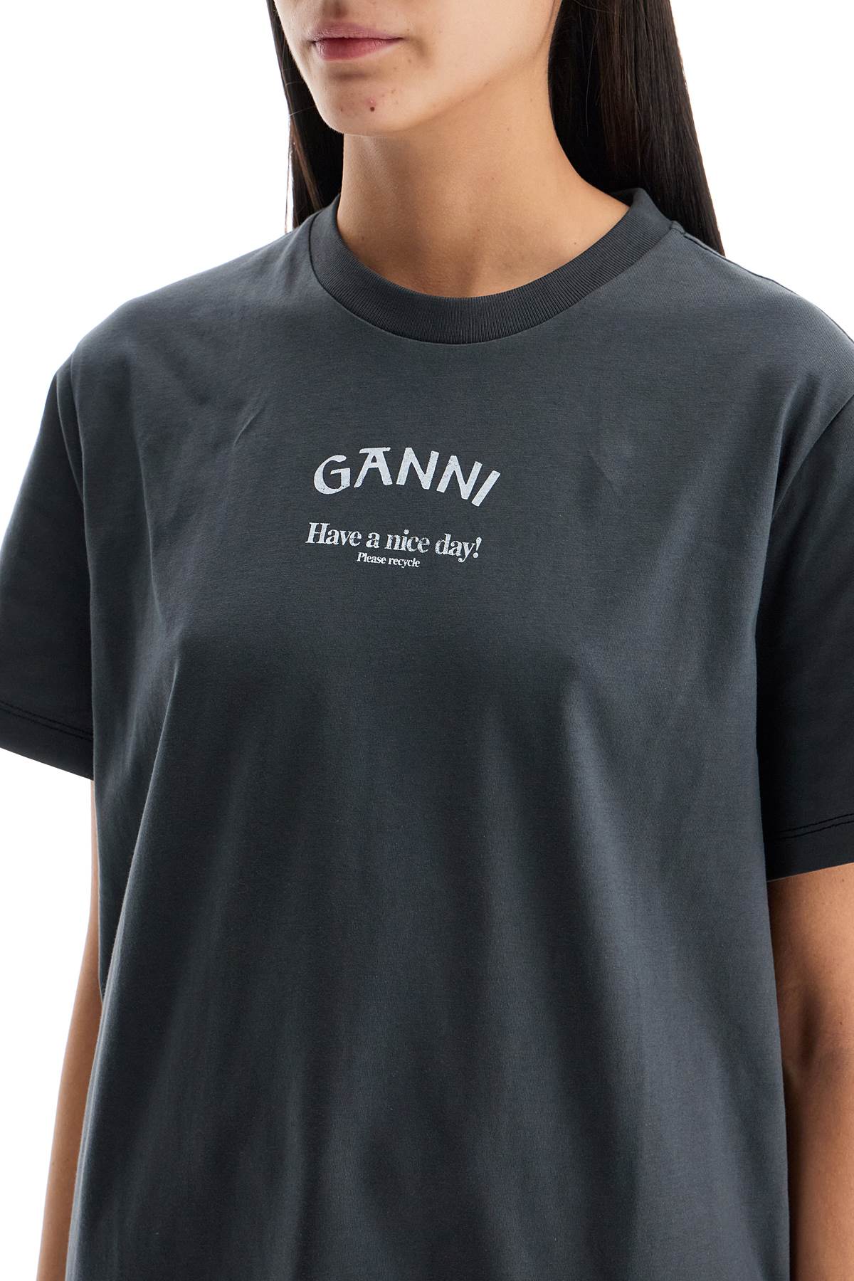 Ganni Printed Relaxed Fit T-Shirt