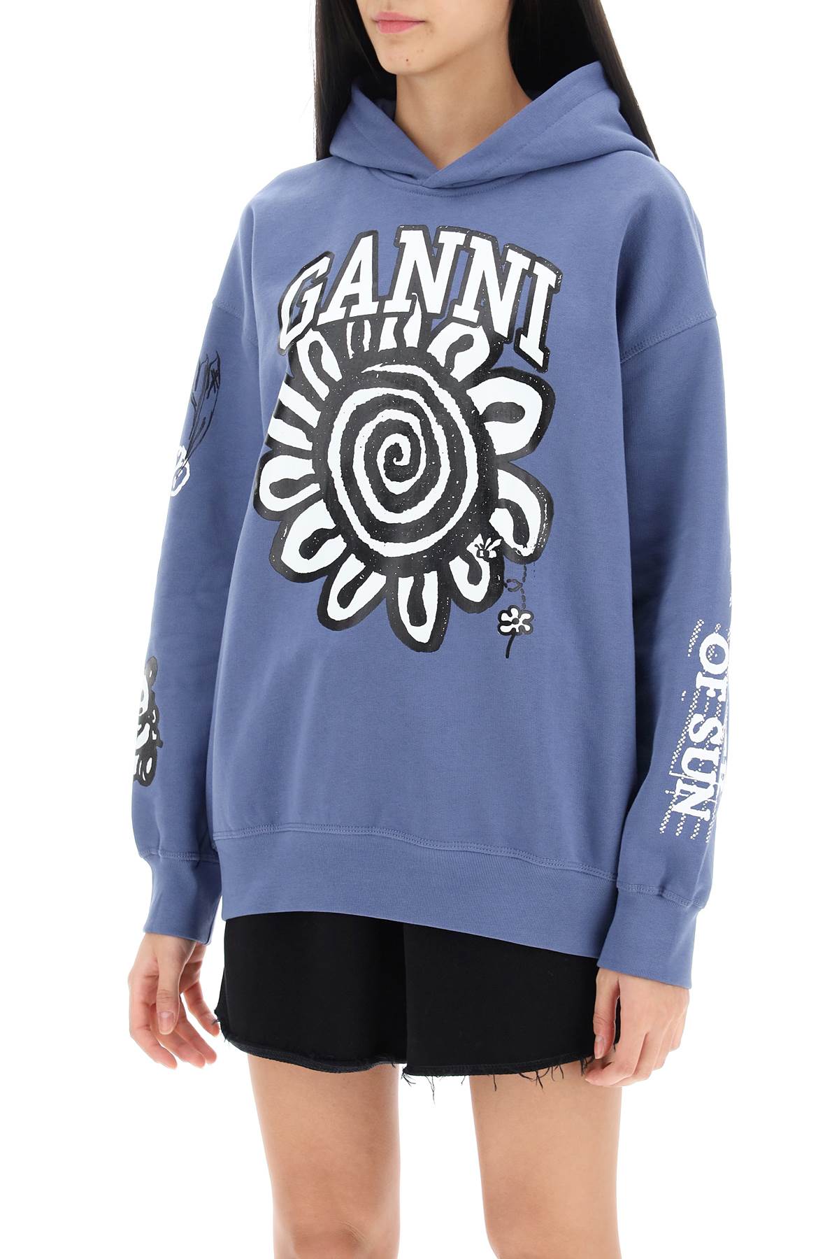 Ganni Hoodie With Graphic Prints