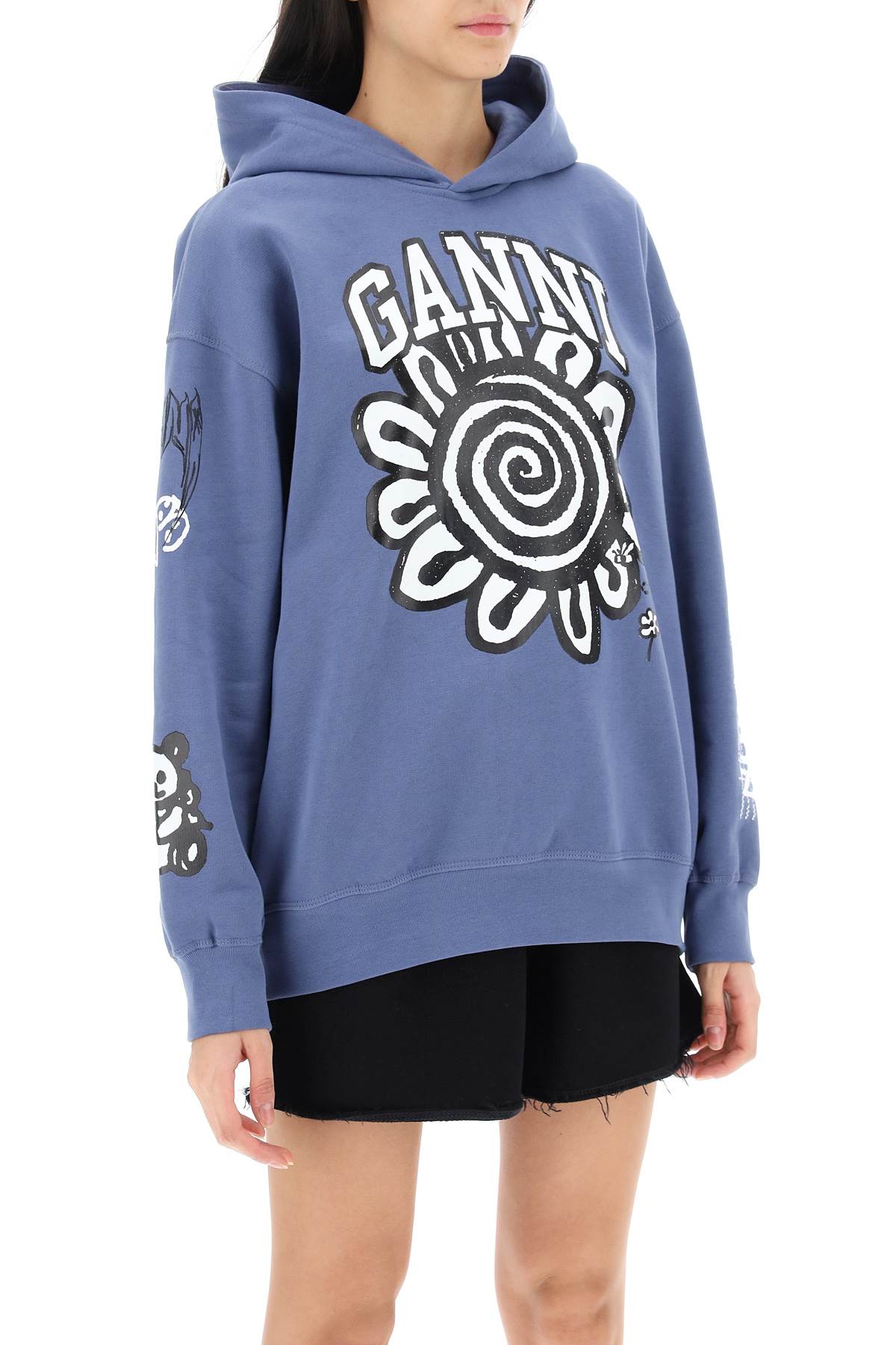 Ganni Hoodie With Graphic Prints