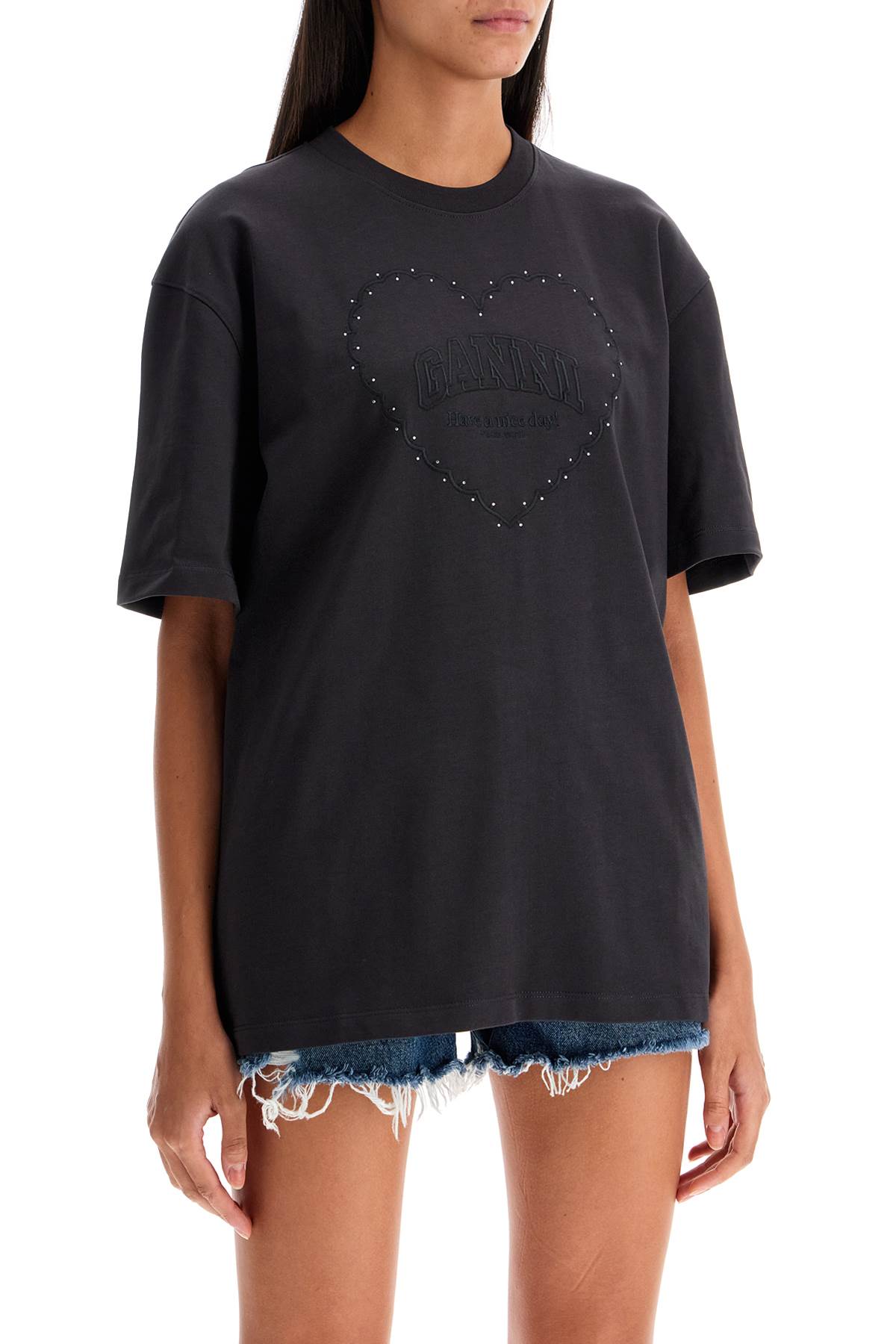 Ganni Embroidered Oversized T