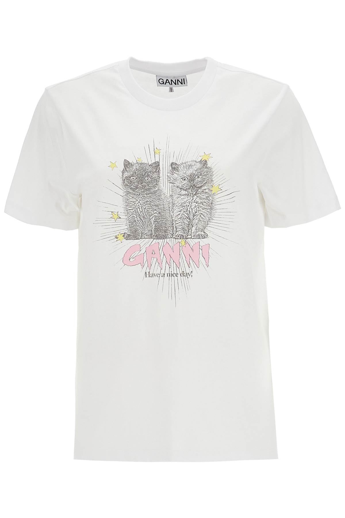 Ganni Relaxed Fit T-Shirt With Printed