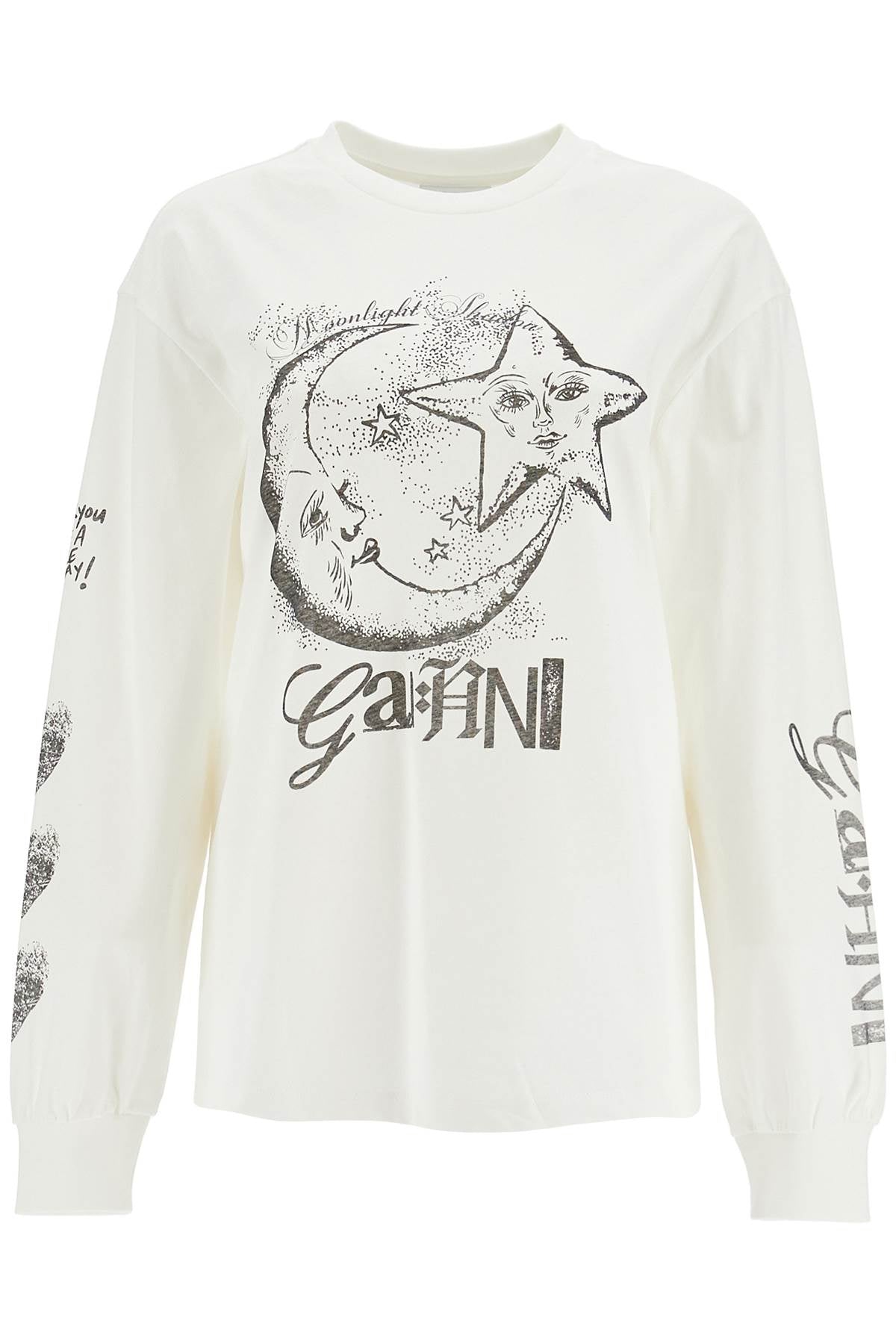 Ganni Long-Sleeved T-Shirt With Graphic Print