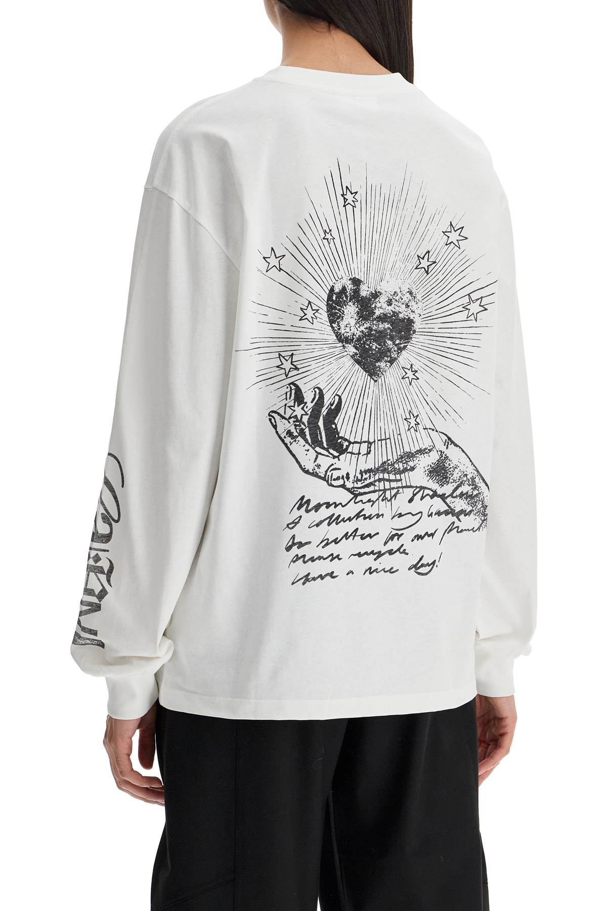 Ganni Long-Sleeved T-Shirt With Graphic Print