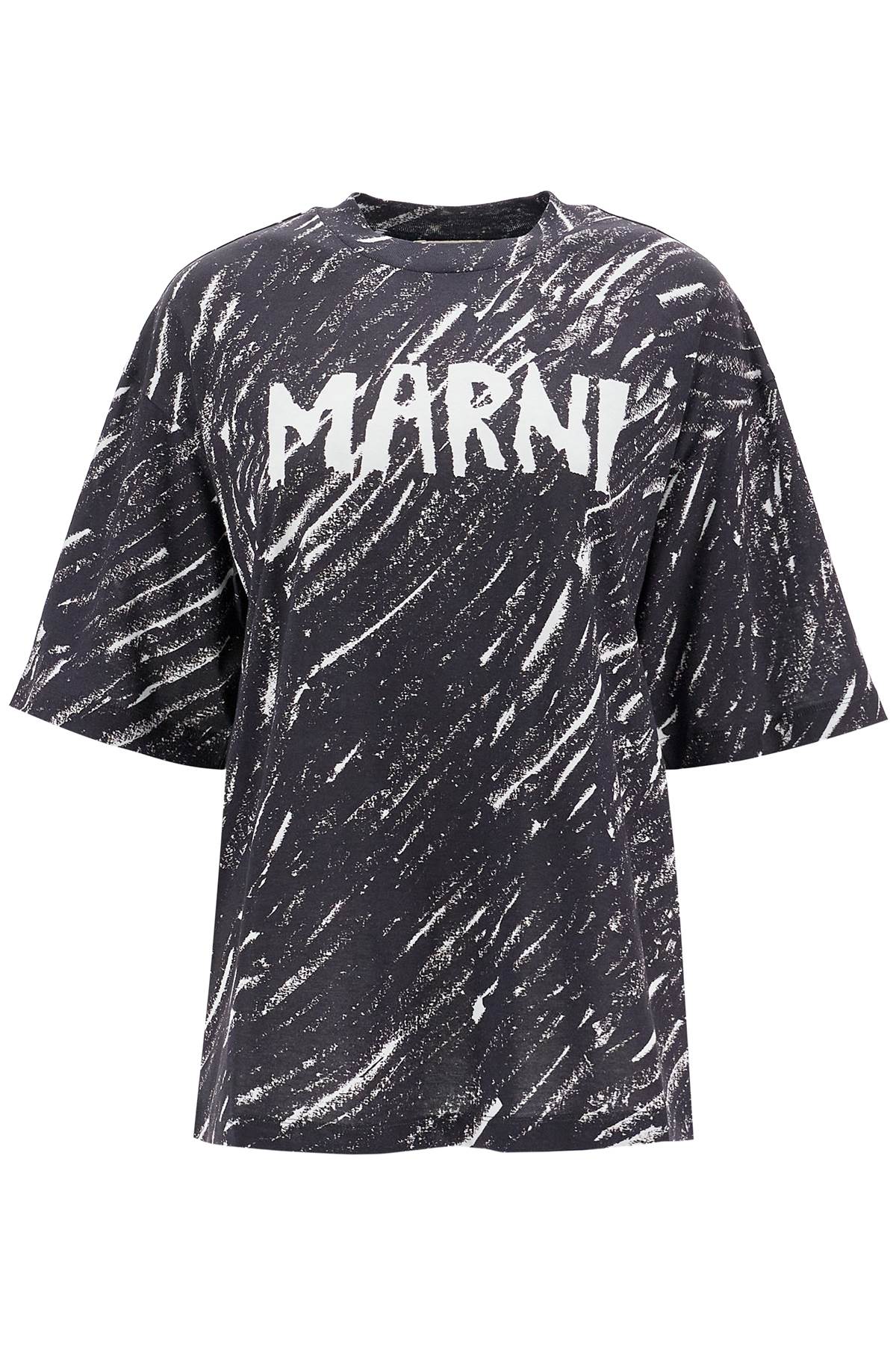 Marni Abstract Pattern Logo T-Shirt With