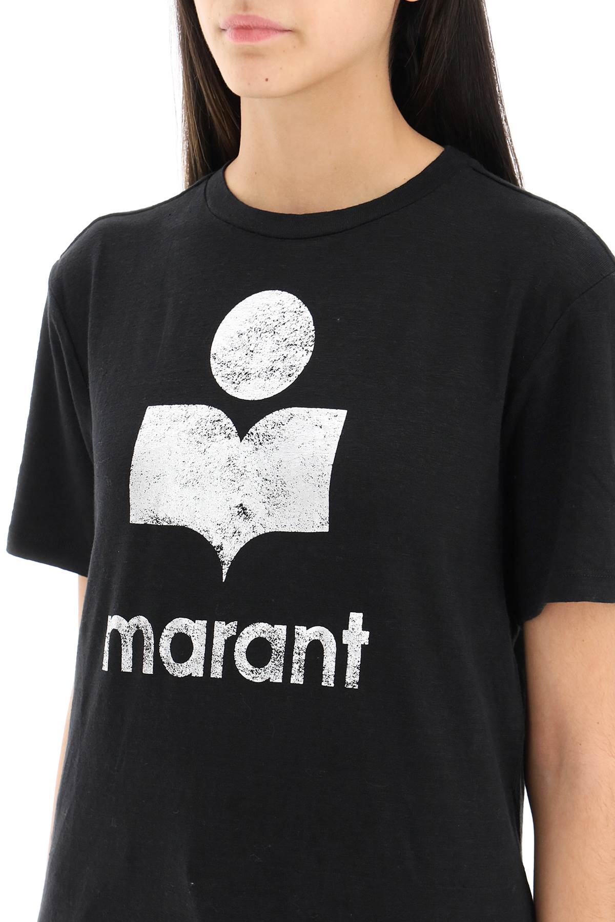 Isabel Marant Etoile Zewel T-Shirt With Metallic Logo Print