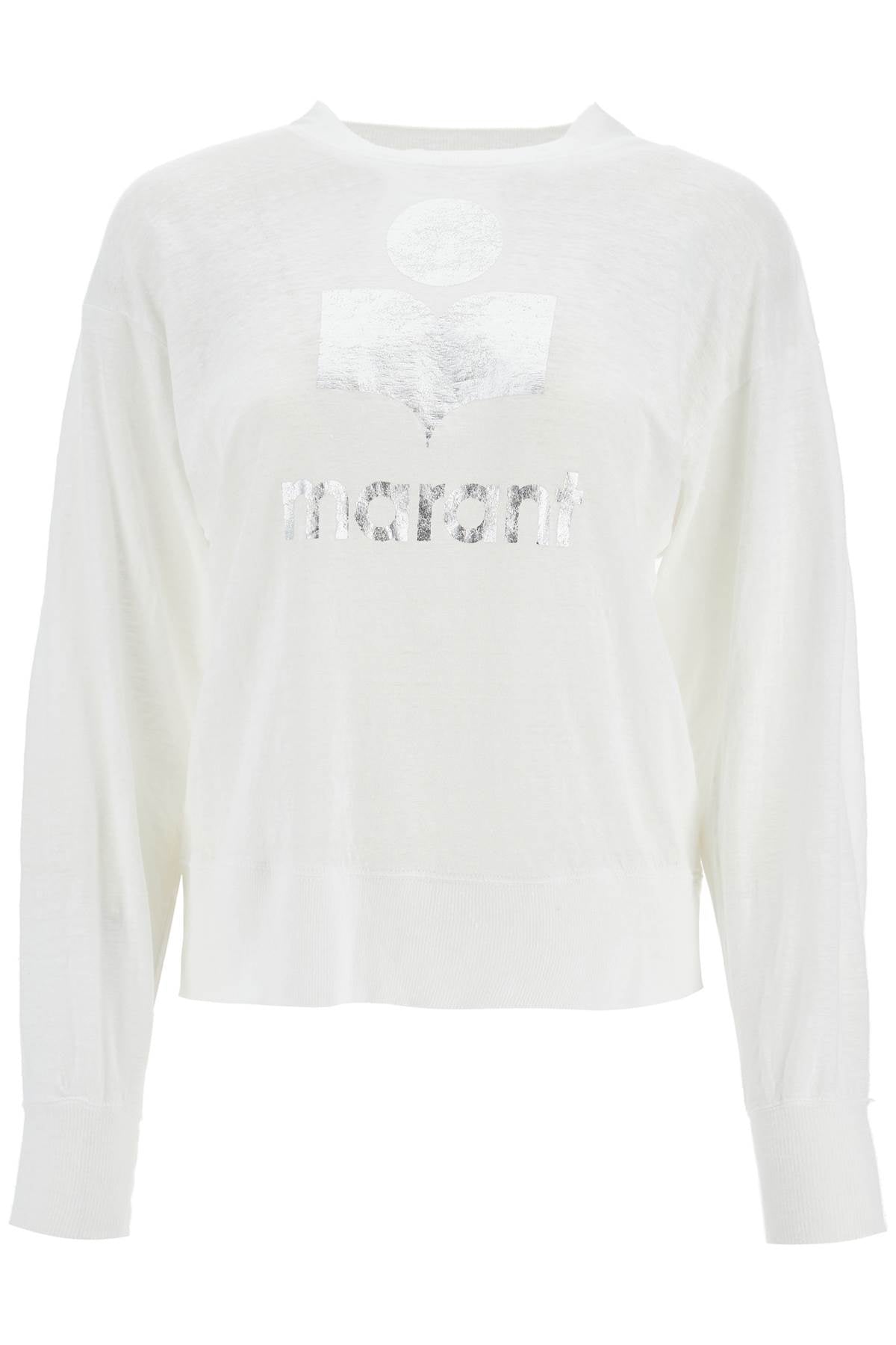 Isabel Marant Etoile Klowia T-Shirt With Metallic Logo Print