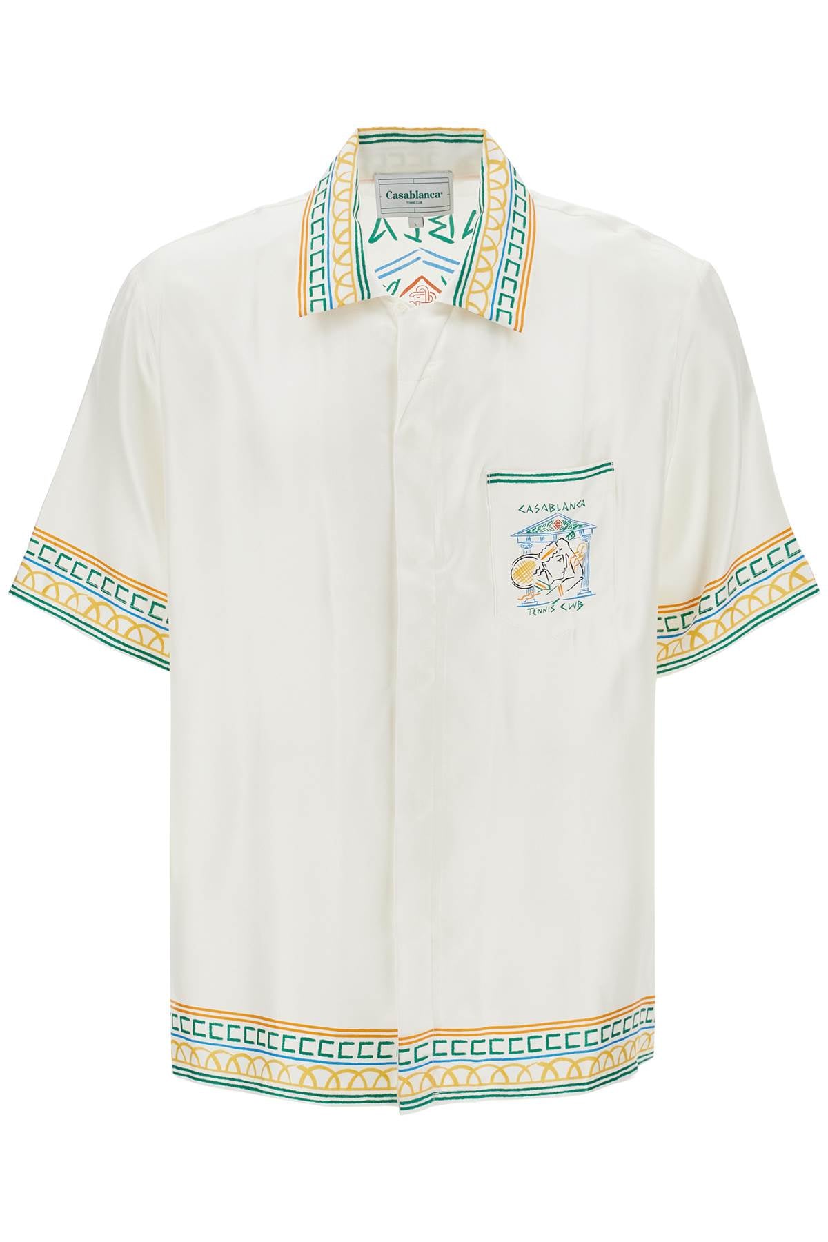 Casablanca Silk Crayon Temple Tennis Club Shirt