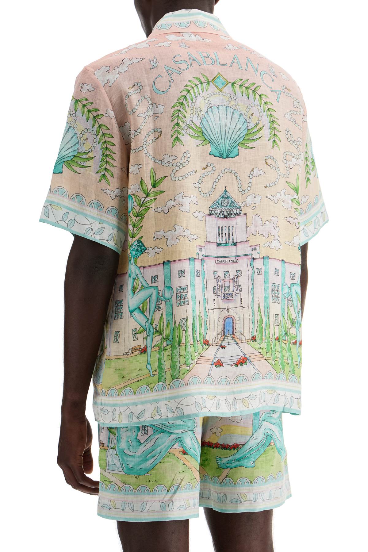 Casablanca Short-Sleeved Linen Shirt For Men