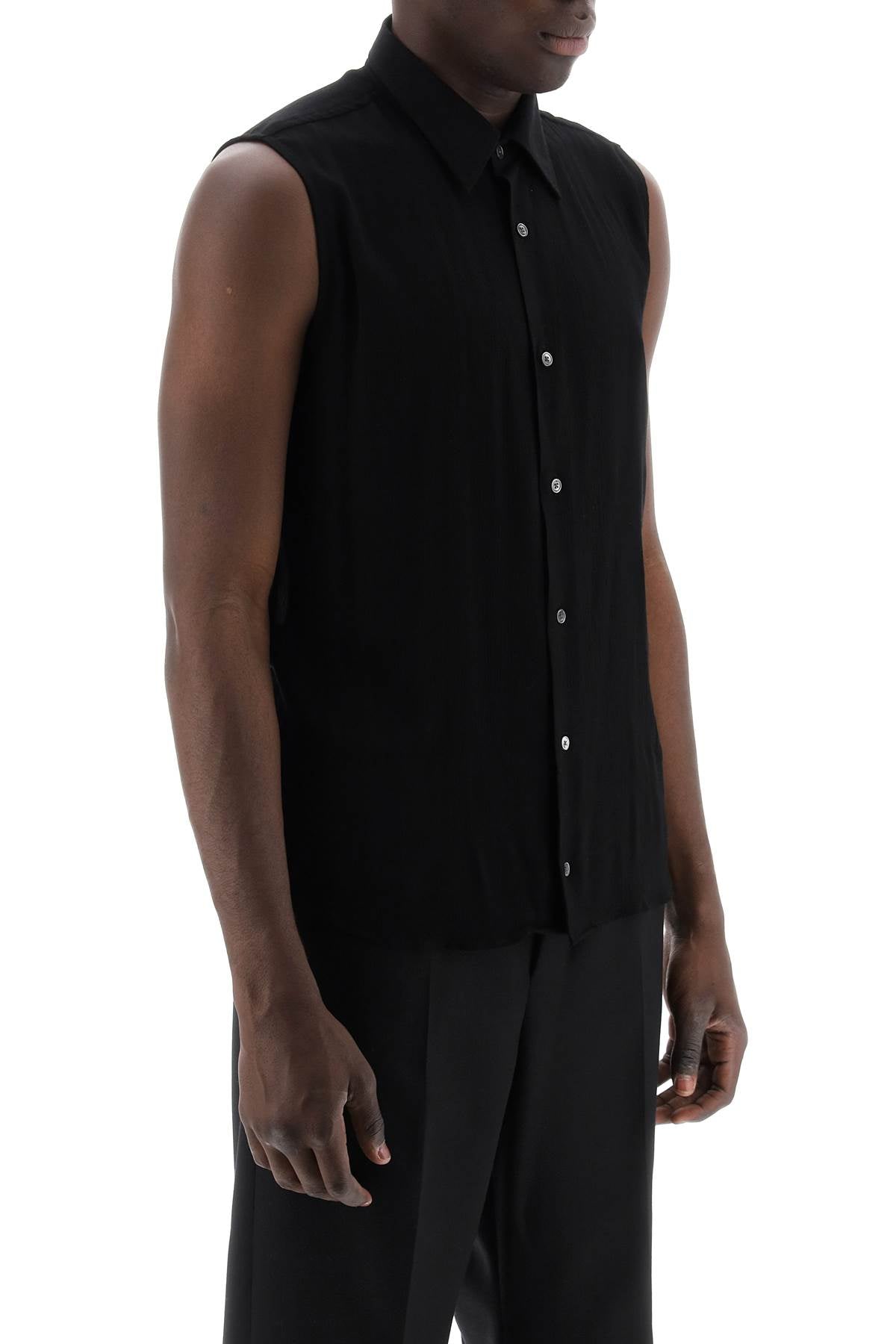 Ami Alexandre Matiussi Textured Voile Sleeveless Shirt