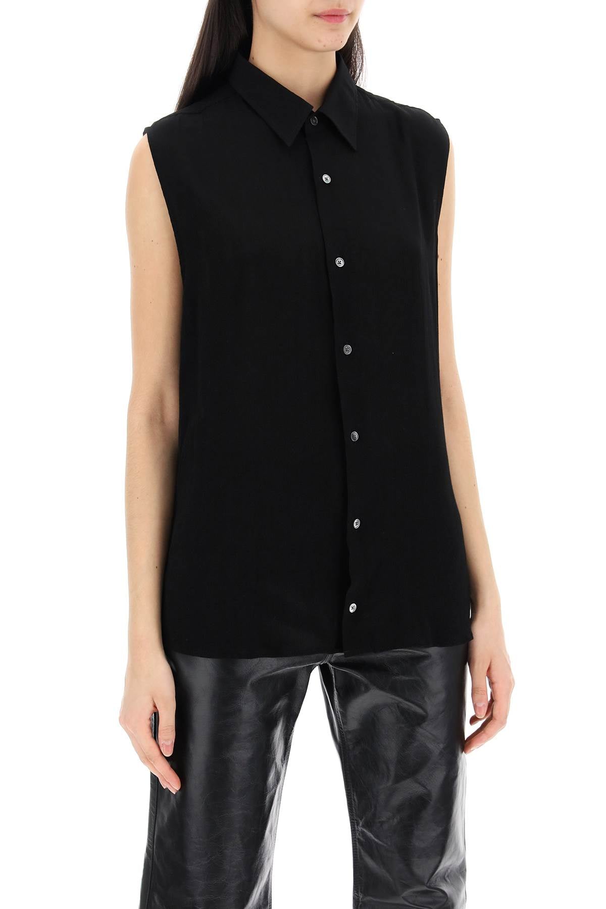 Ami Alexandre Matiussi Textured Voile Sleeveless Shirt