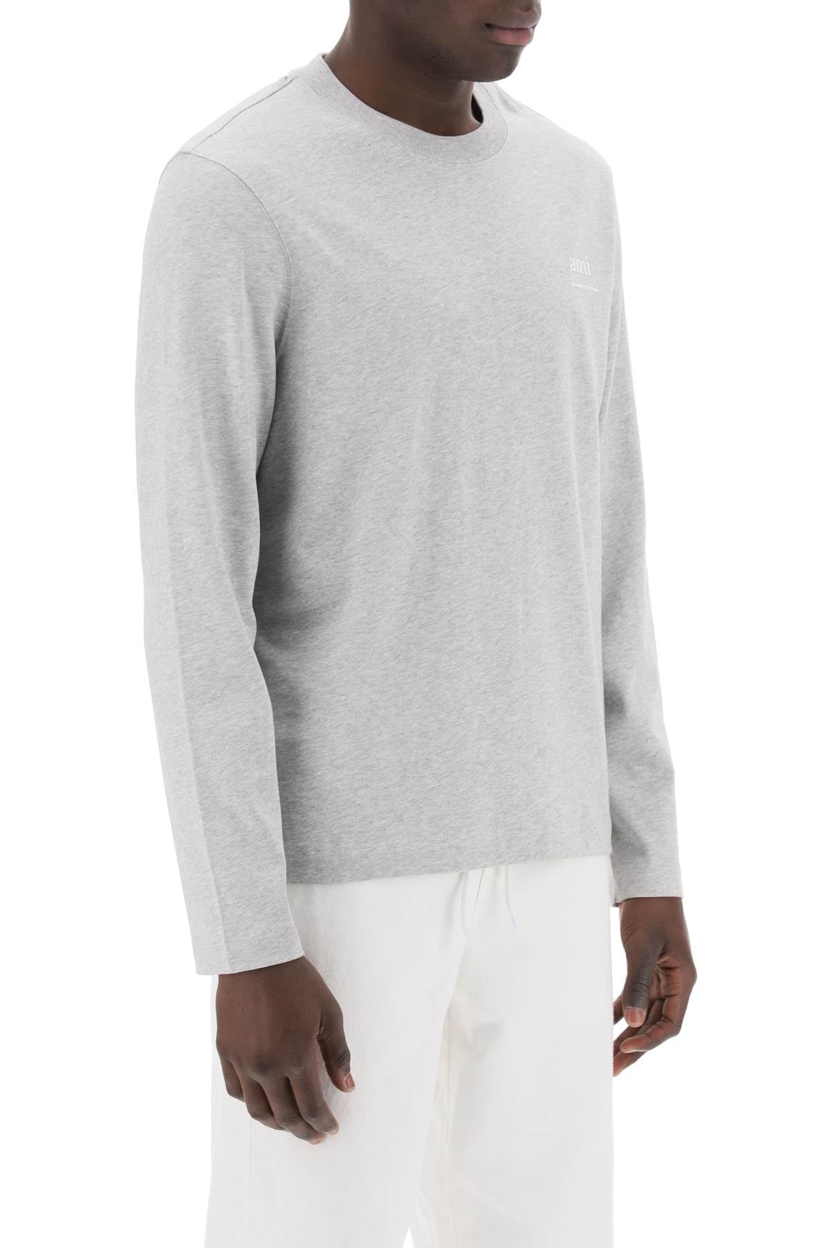 Ami Alexandre Matiussi Long-Sleeved Cotton T-Shirt For