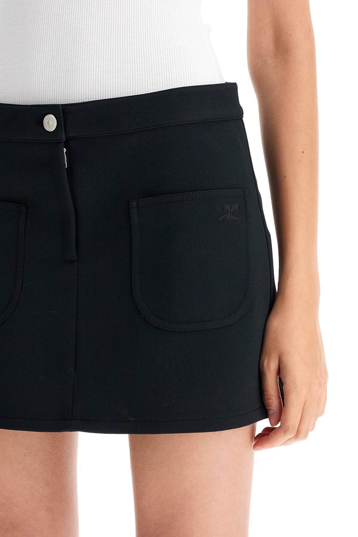 Courreges 2-Pocket Twill Mini Skirt