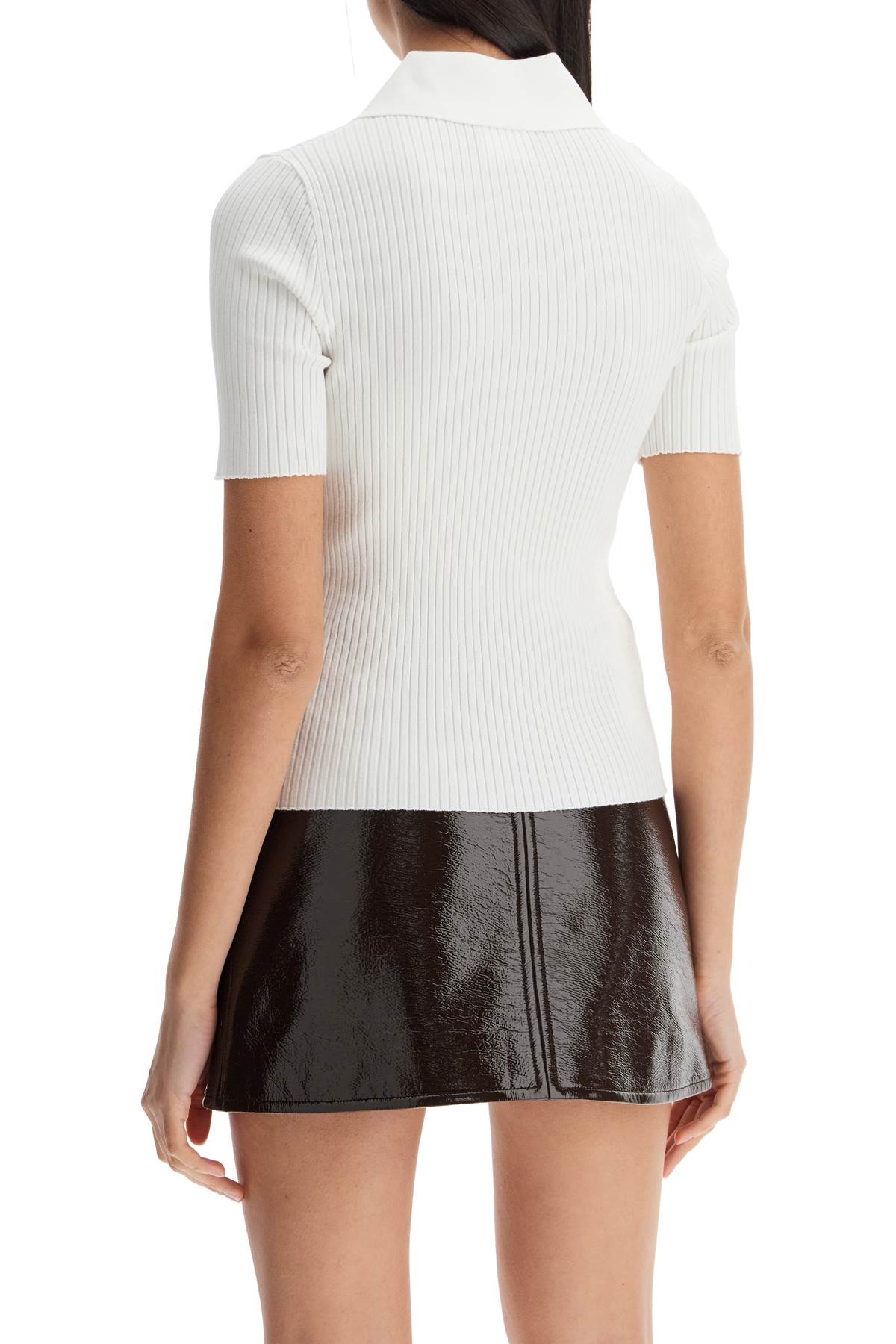 Courreges Short-Sleeved Ribbed Polo