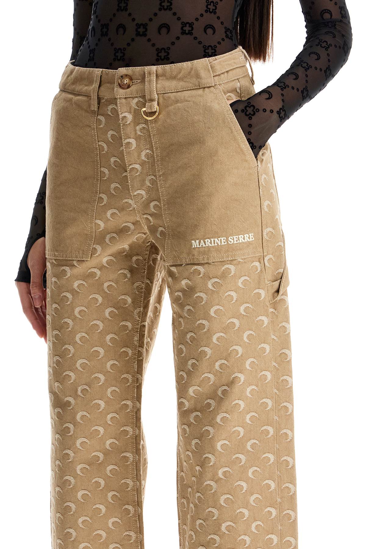 MARINE SERRE Pantaloni Workwear Moon