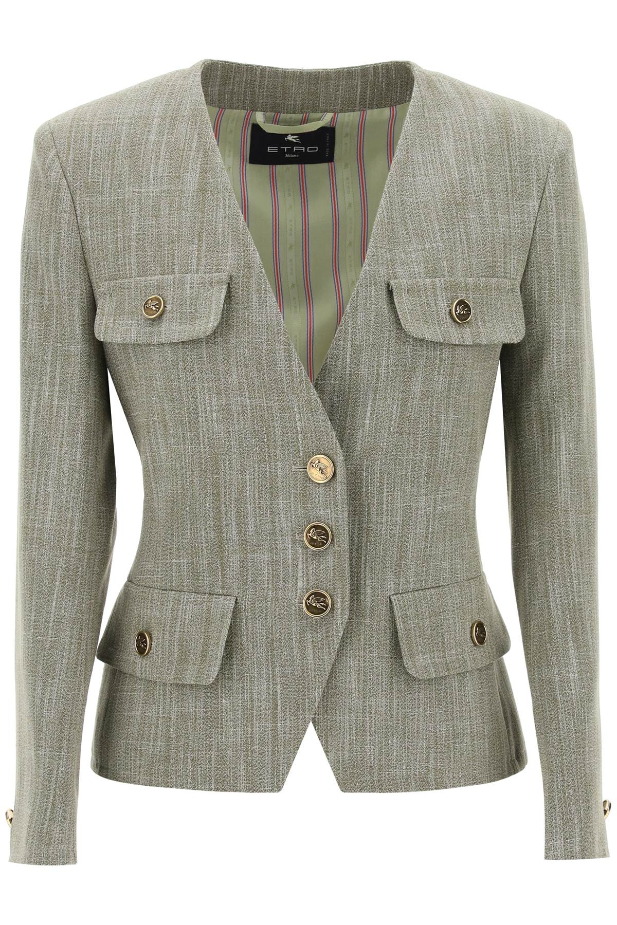 Etro Fitted Jacket With Padded Shoulders