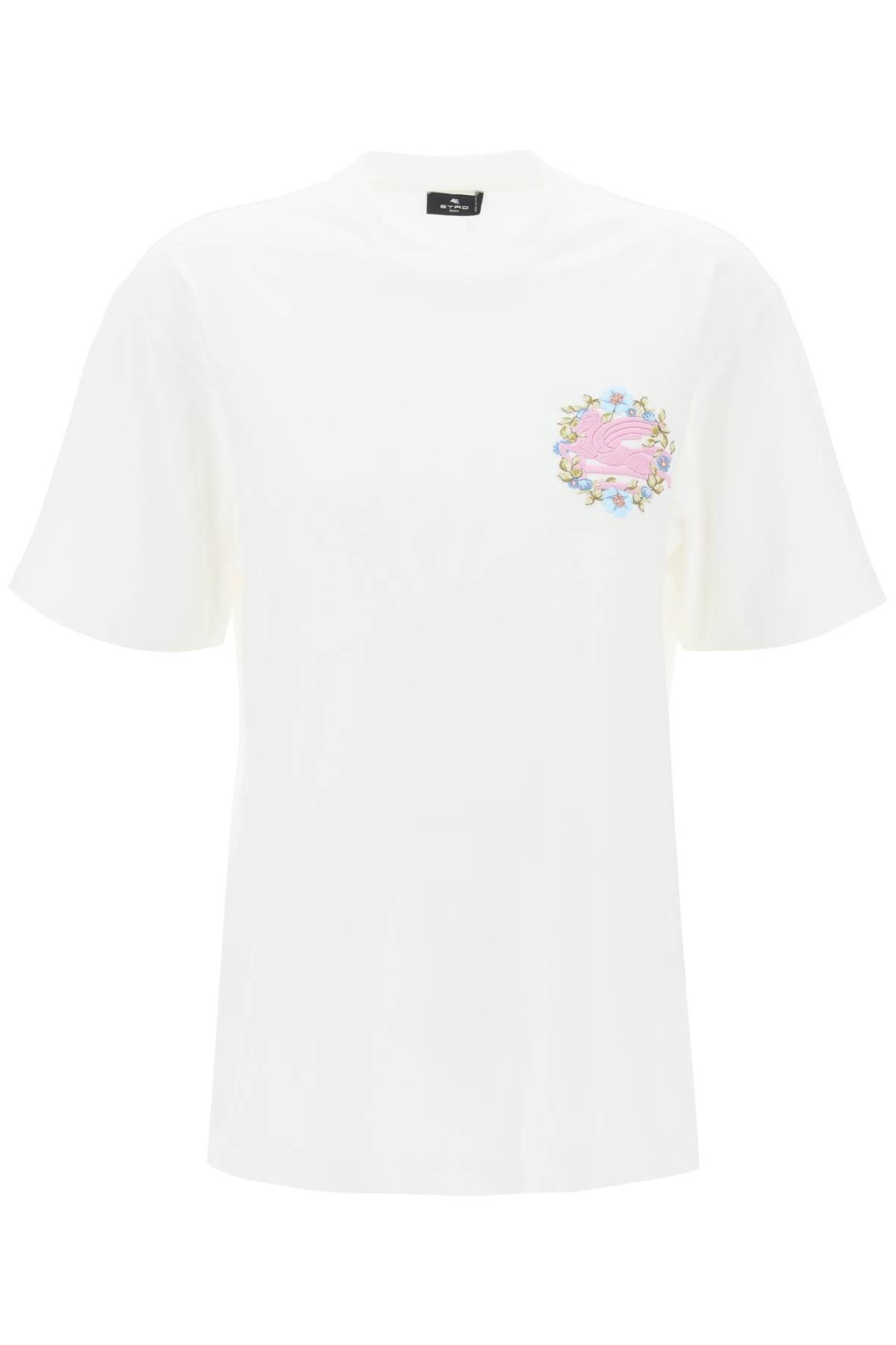 Etro Floral Pegasus Embroidered T-Shirt