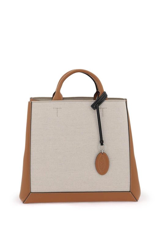 TodS Canvas & Leather Tote Bag