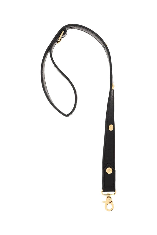 Versace Leather Leash With Medusa Studs