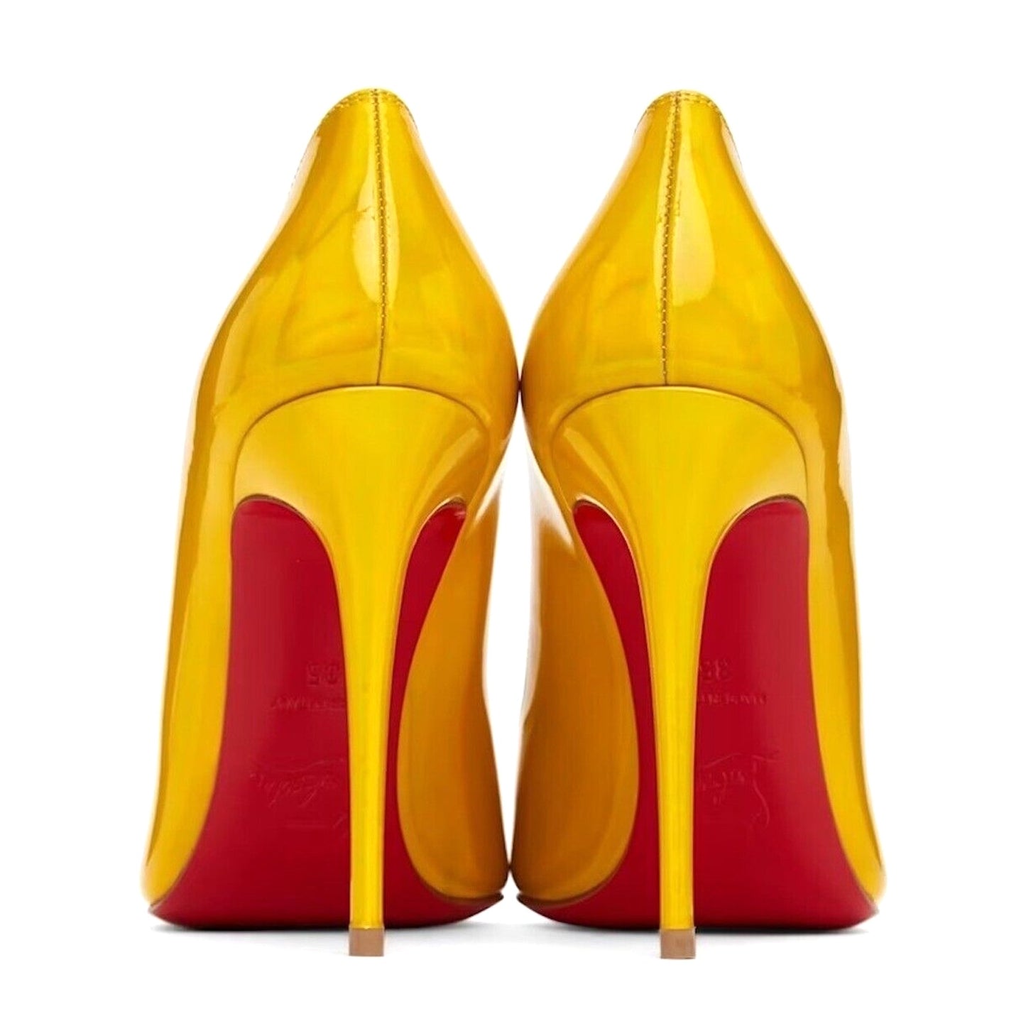 Christian Louboutin Hot Chick 100 patent Leather psychic yellow Pumps 39.5