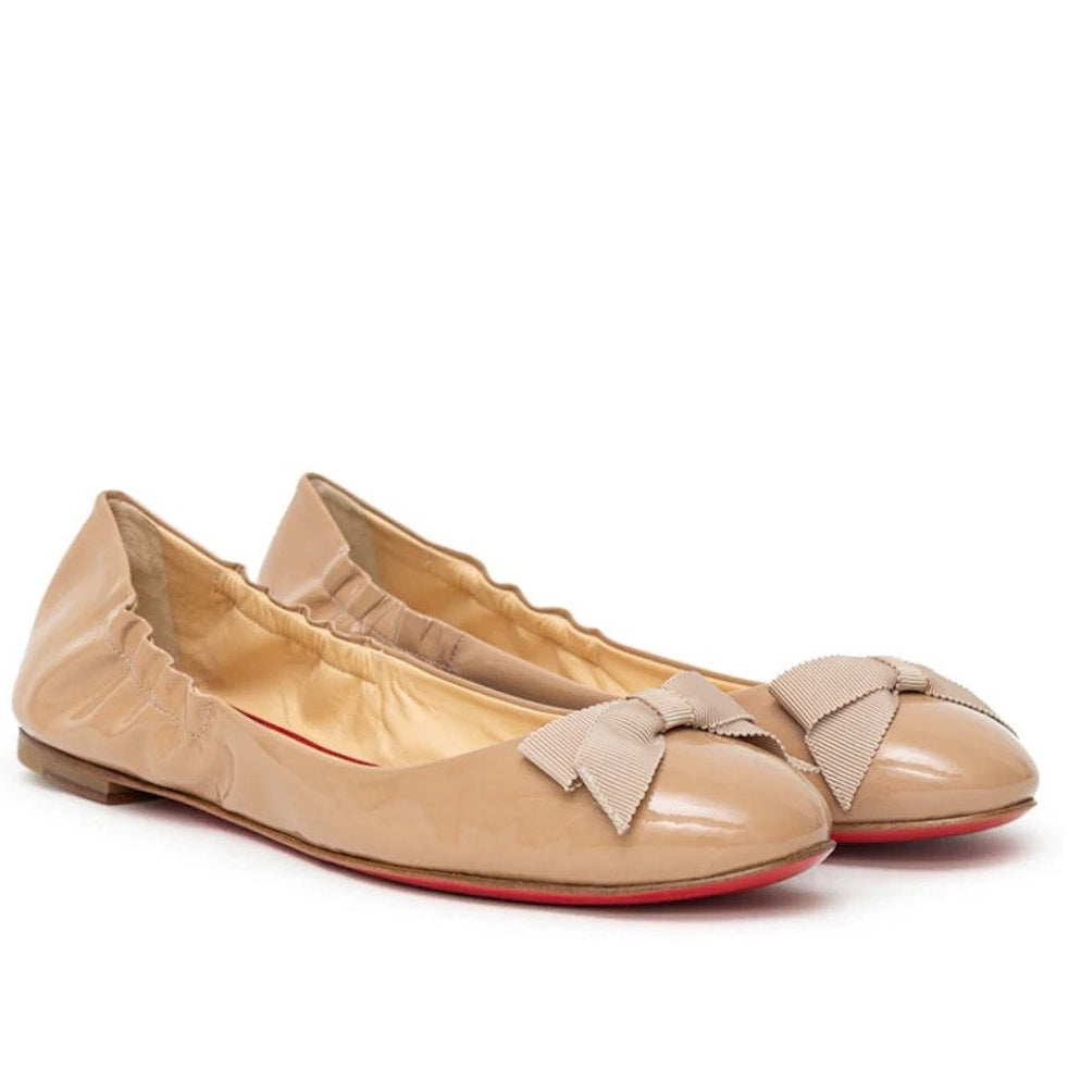 Christian Louboutin  Gloriana Patent leather Ballerina Flats Nude 36