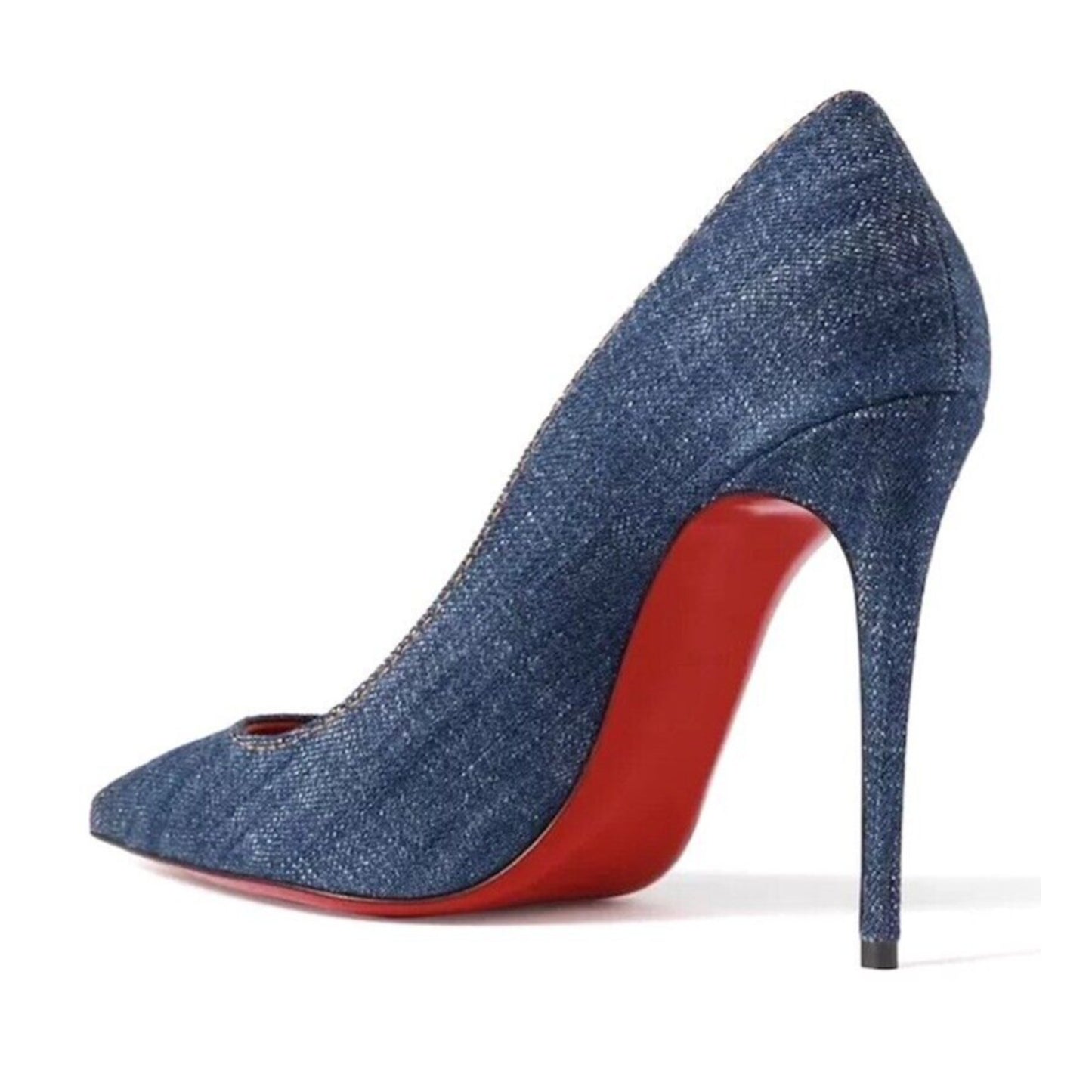 Christian Louboutin So Kate 120 leather pointed toe pumps Blue Denim Gold