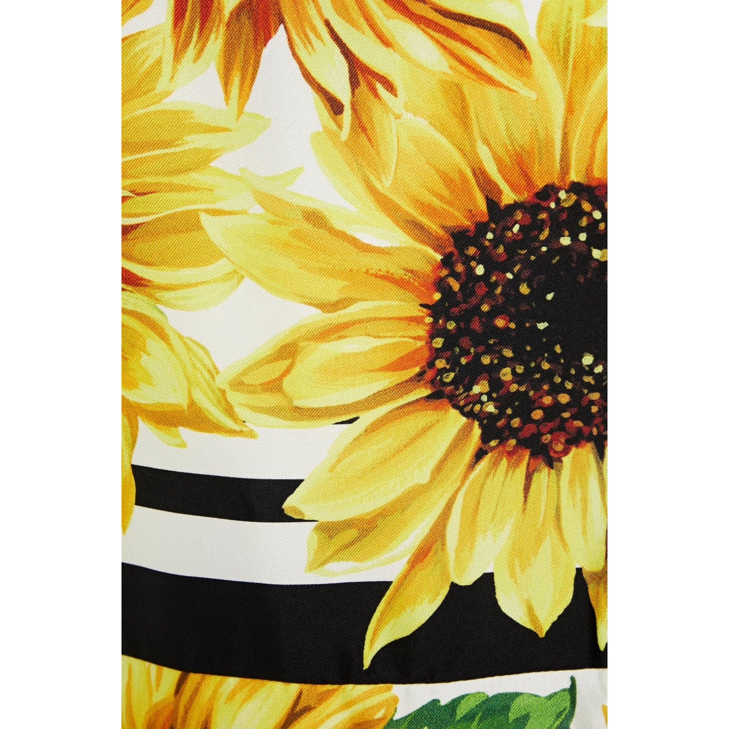 NWT Dolce & Gabbana Yellow Sunflower Floral Print Silk Twill Midi Dress IT 40 S