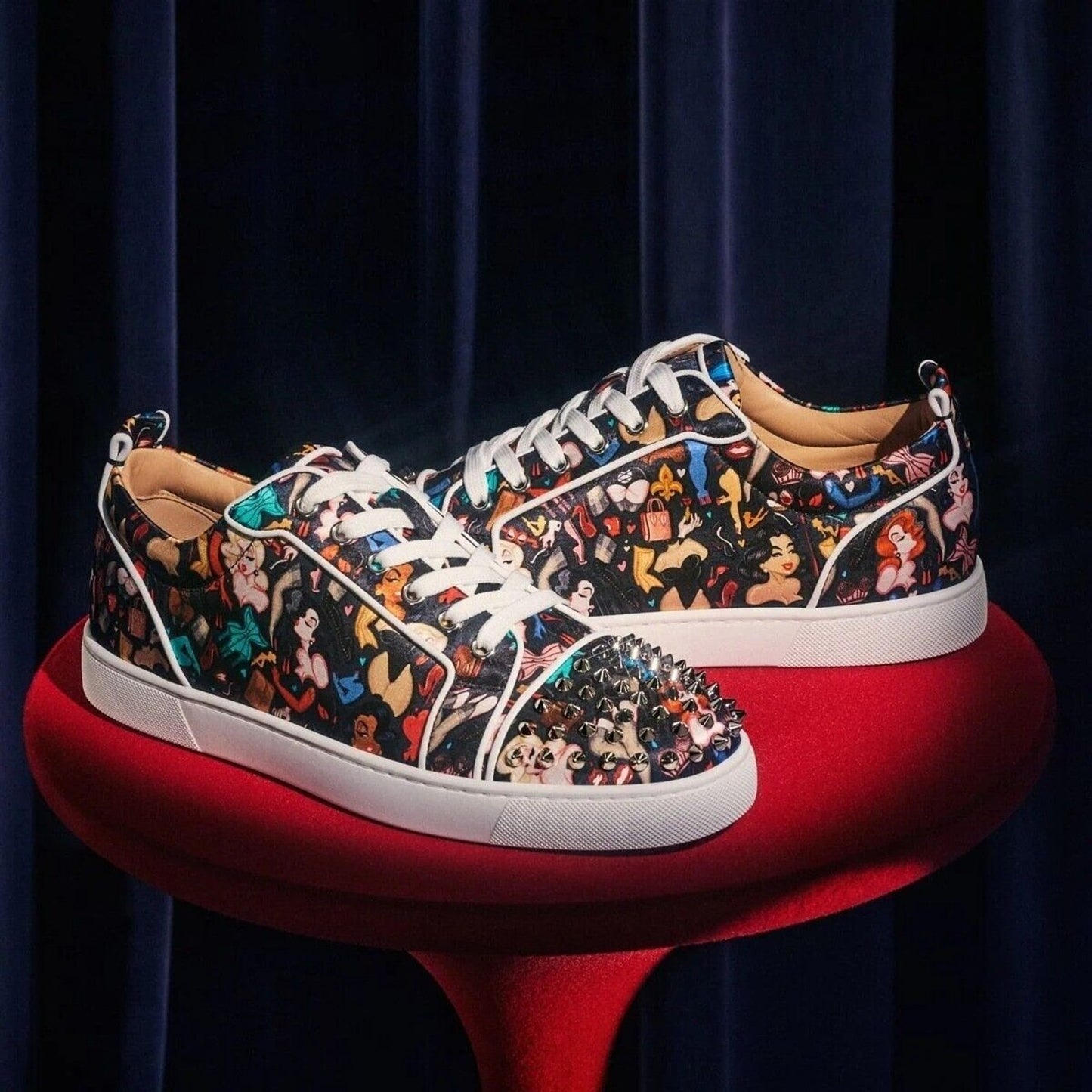 Christian Louboutin Louis Jr Spikes Dr Bored Limited Sneakers Multi