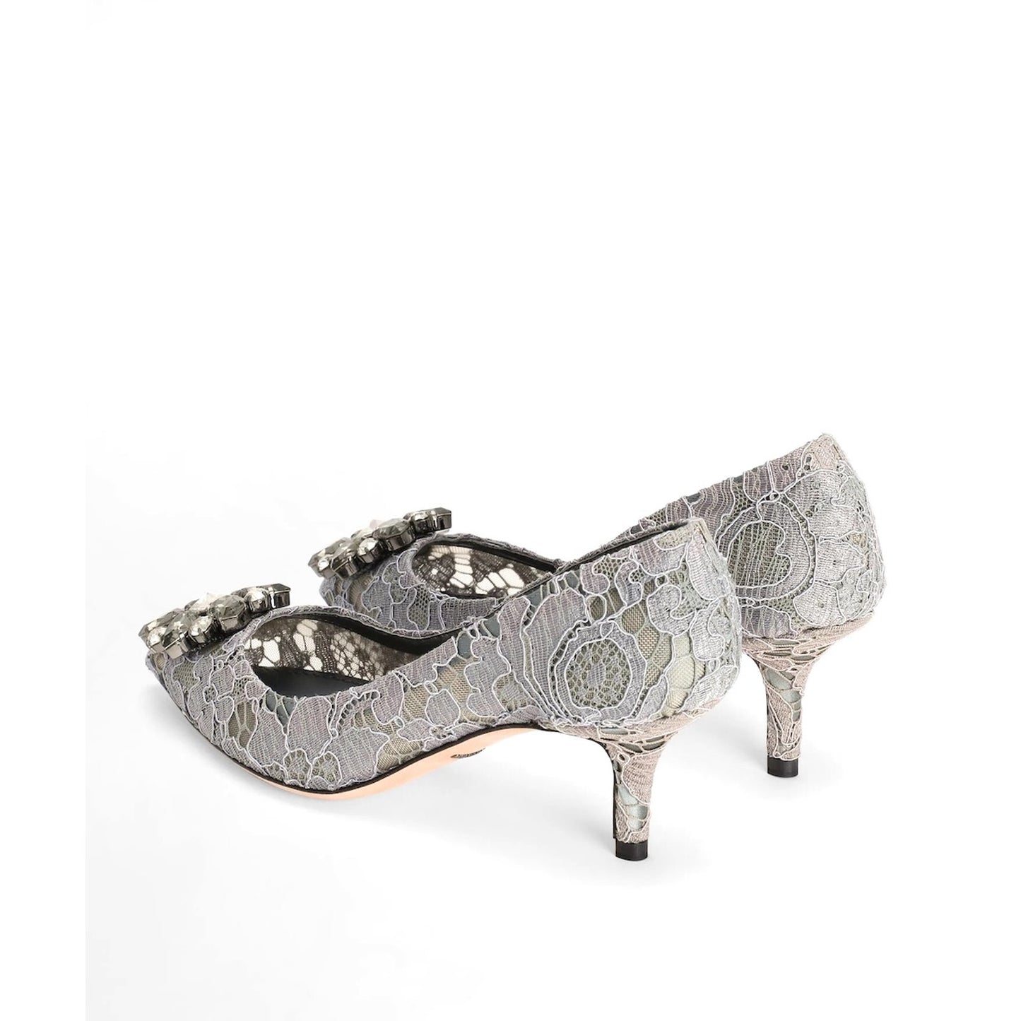 Dolce & Gabbana Bellucci 60 Pumps in Taormina Lace Crystals Grey