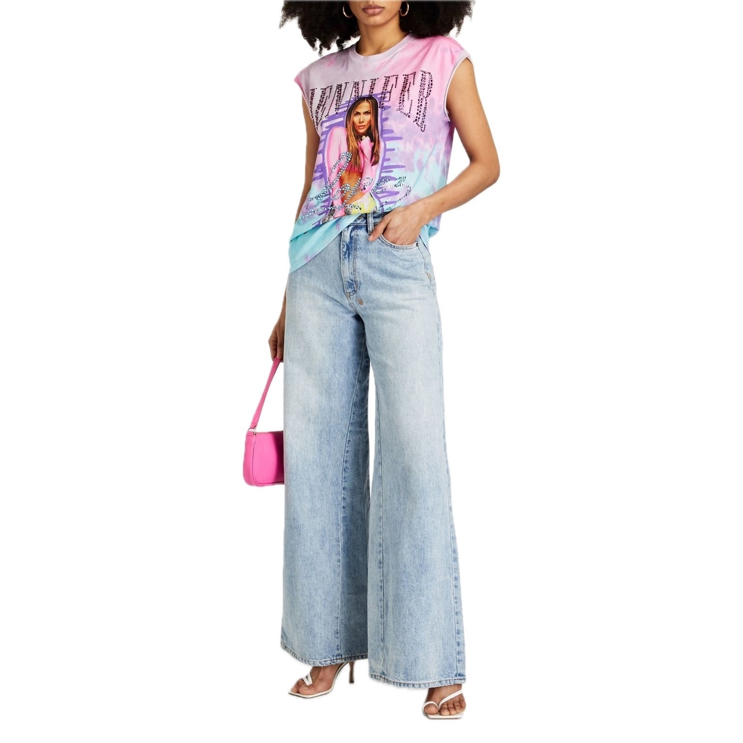 NWT Dolce & Gabbana Jennifer Jlo Crystal embellished tie-dye T-shirt IT 36 XXS